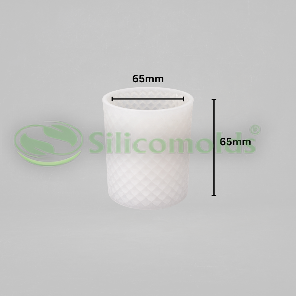 Silicomolds - 2.5" X 2.5" Chequered Round Pillar Mold - URP389CM