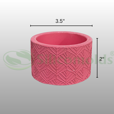 SILICOMOLDS-3.5" Leaf design planter molds-URP269PM