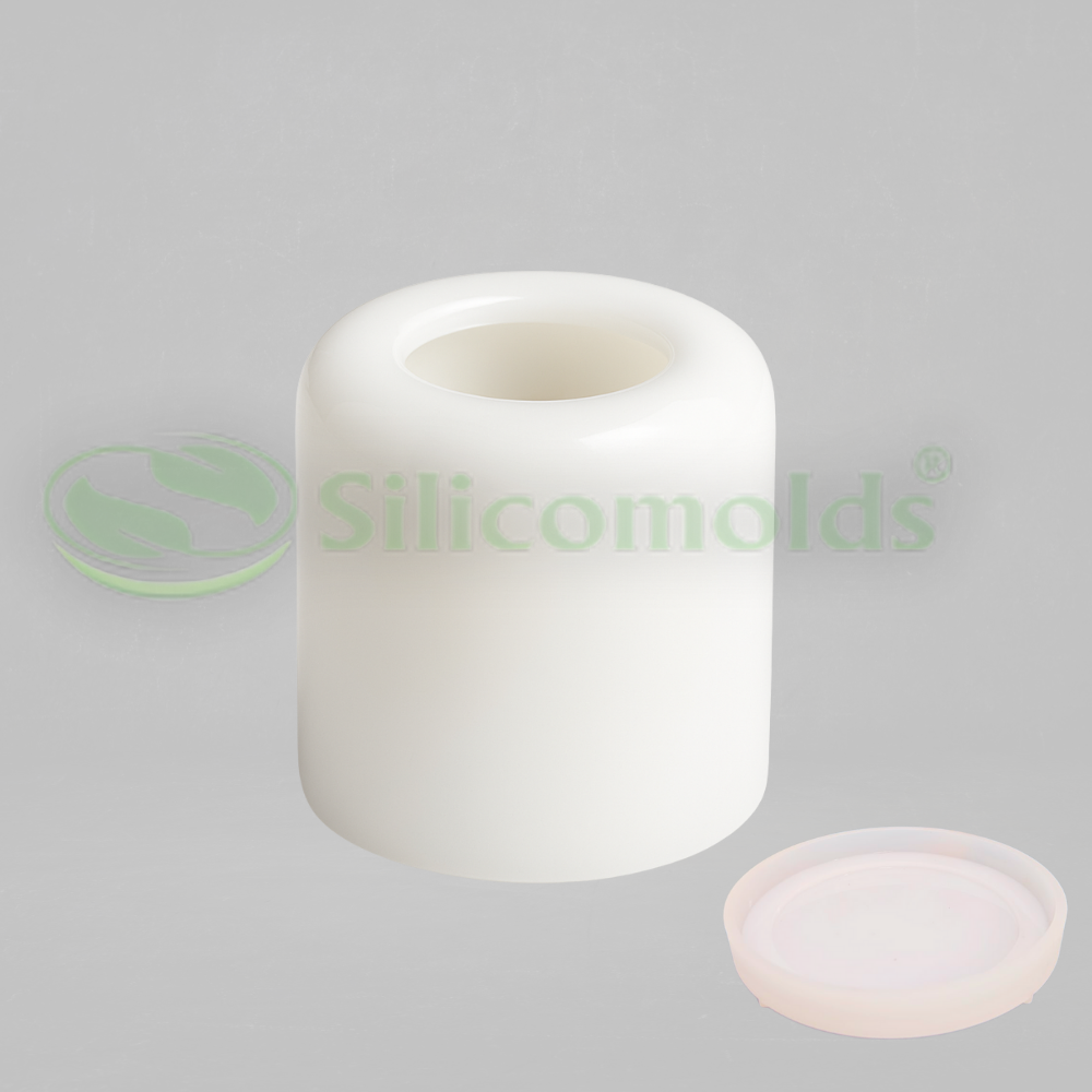 Silicomolds - Silicone candle/wax jar mold with lid - 3.5"W x 4" L - rounded bottom -URP354WM