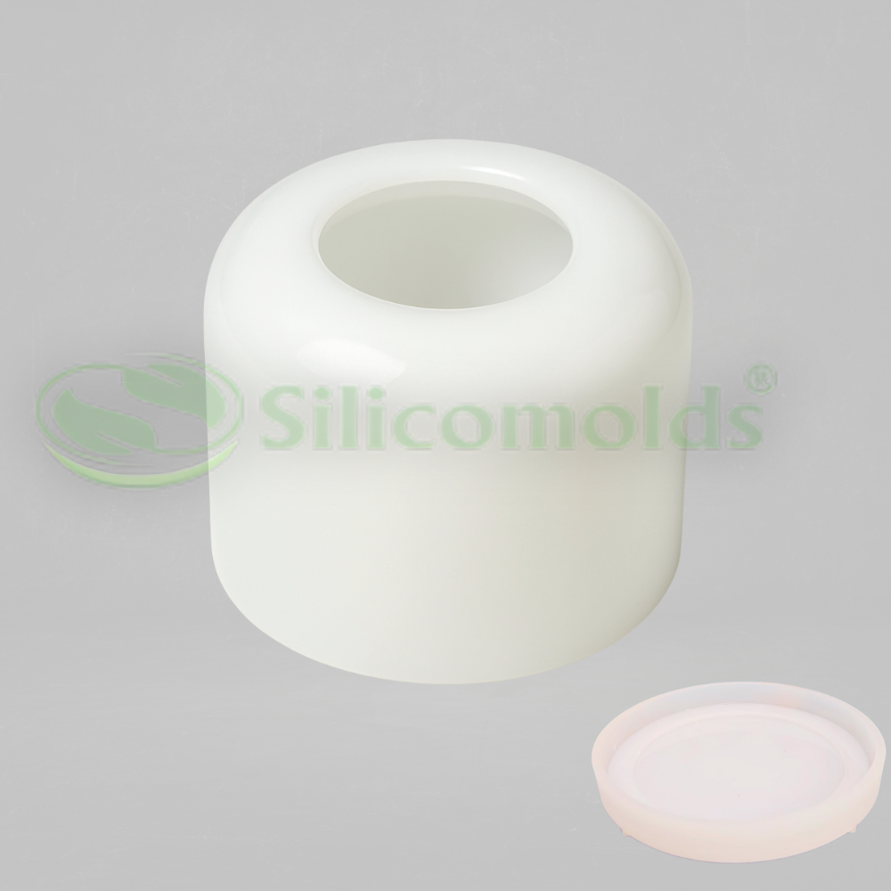 Silicomolds - Silicone candle/wax jar mold with lid - 3.5"W x 3" L - rounded bottom -URP353WM