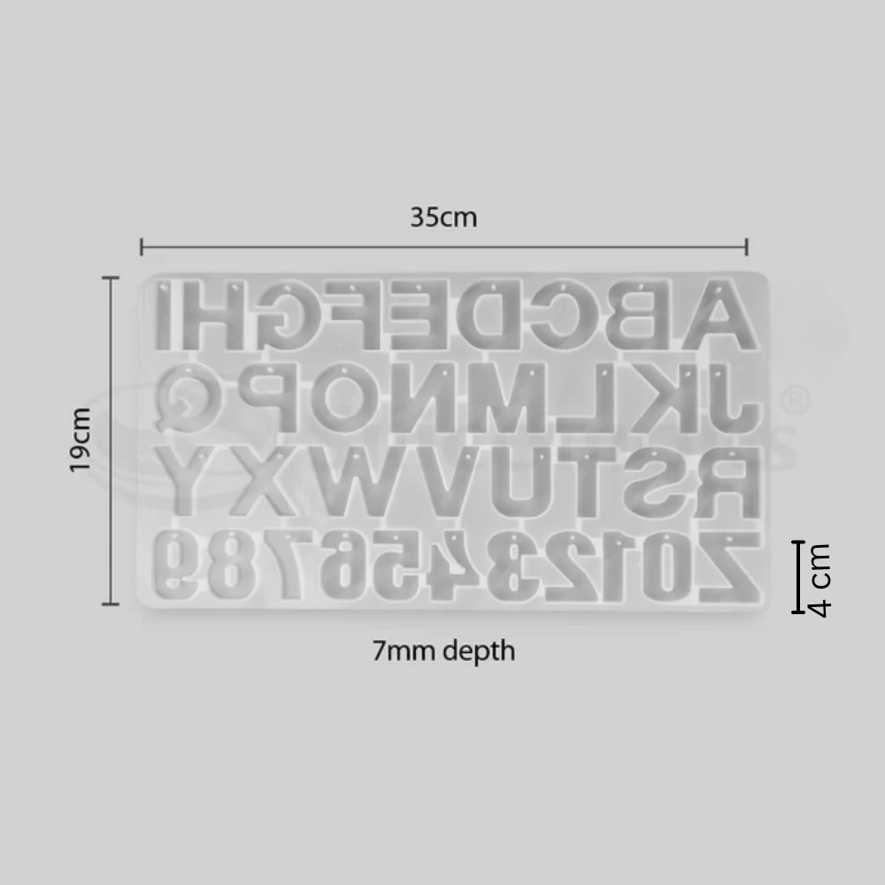 SILICOMOLDS - Silicone Alphabet Reverse Mold With Hole - URP068RM