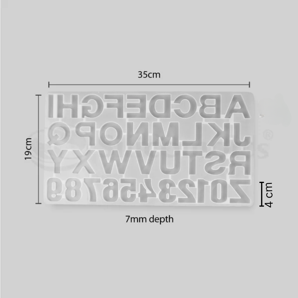 SILICOMOLDS - Silicone Alphabet Reverse Mold Plain - URP069RM