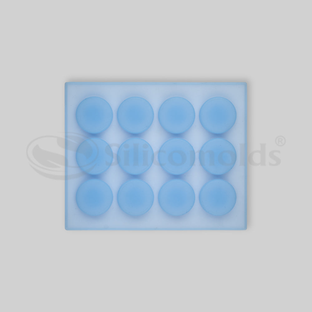 SILICOMOLDS -15gms - Round Shape-12 Cavities Silicone Soap Mold-URP007SM