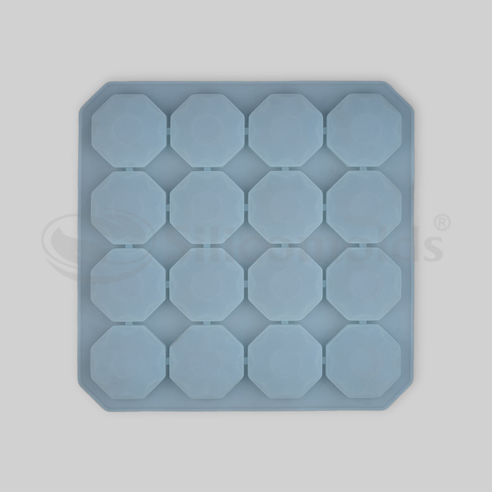 SILICOMOLDS - 50gms - Diamond Shape -16 Cavities Silicone Soap Mold-URP023SM