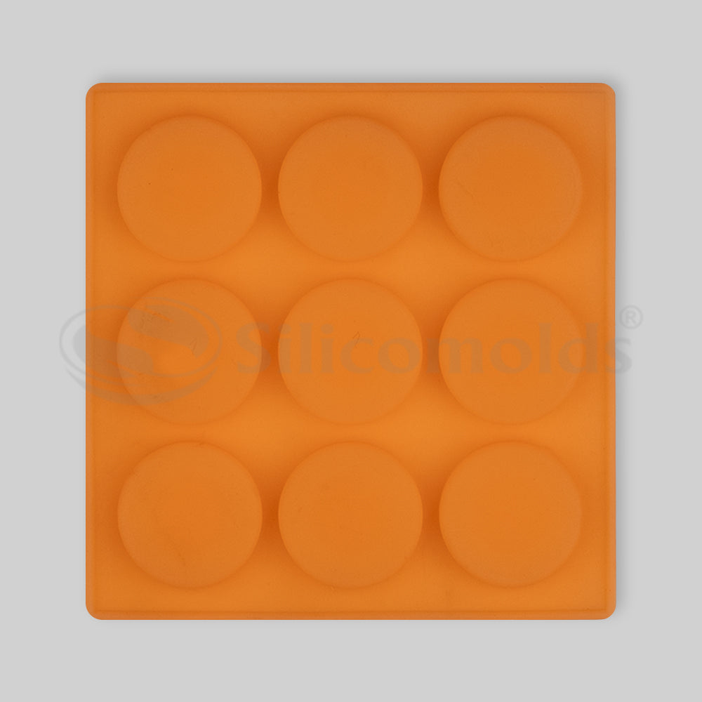 SILICOMOLDS -20gms - Round Shape - 9cavities Silicone Soap Mold-URP025SM