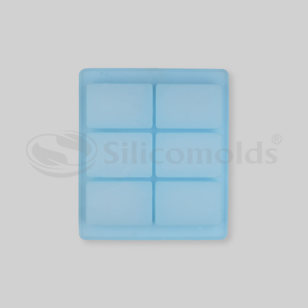 SILICOMOLDS- 150gms - Rectangle Shape - 6 Cavities Silicone Soap Mold-URP012SM