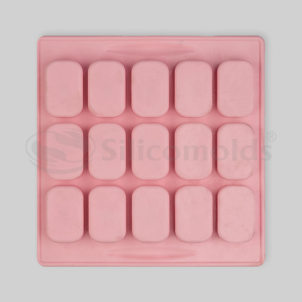 SILICOMOLDS - 30gms - Rectangle Shape- 15 Cavities Silicone Soap Mold-URP013SM