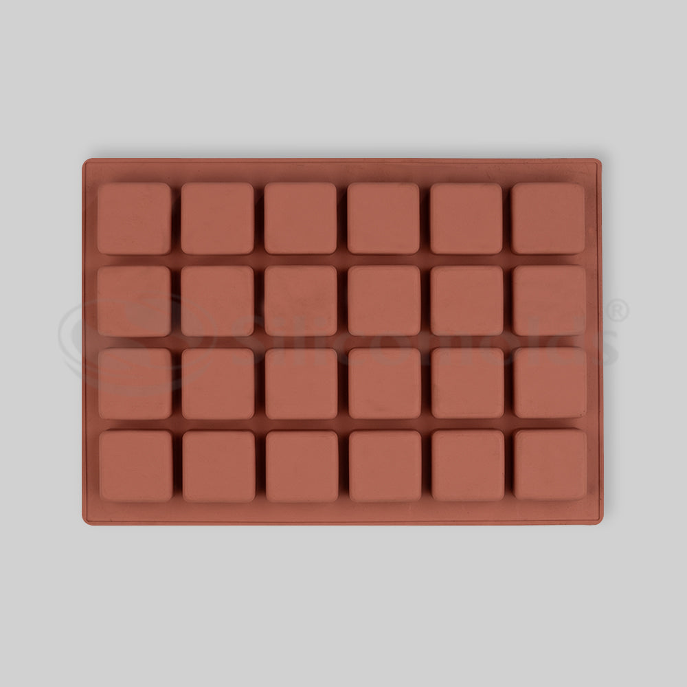 SILICOMOLDS -25gms - Square Shape- 24 Cavities Silicone Soap Mold-URP015SM