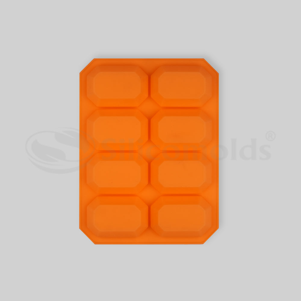SILICOMOLDS - 100gms - Octagonal Shape - 8 Cavities Silicone Soap Mold-URP024SM