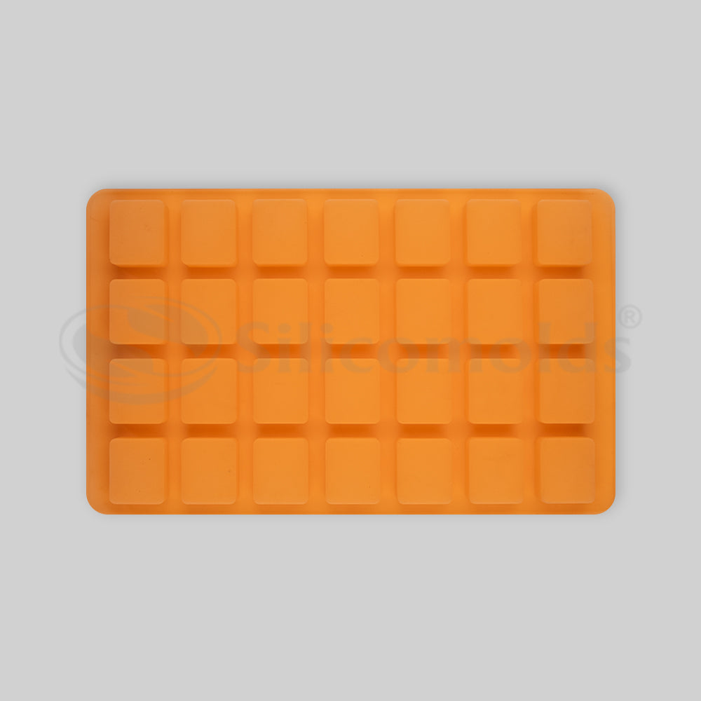 SILICOMOLDS - 30gms - Rectangle Shape– 28 Cavities Silicone Soap Mold-URP036SM