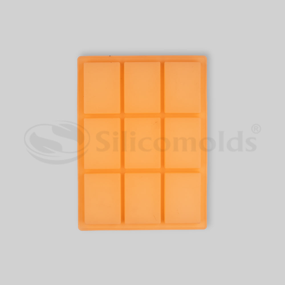 SILICOMOLDS -70gms - Rectangle Shape - 9 Cavities Silicone Soap Mold-URP047SM