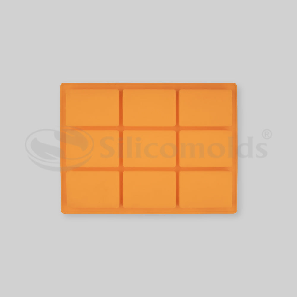 SILICOMOLDS - 90gms - Rectangle Shape - 9 Cavities Silicone Soap Mold-URP049SM