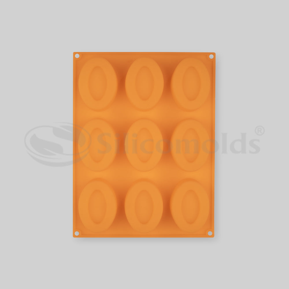 SILICOMOLDS-100gms -Oval Pears Shape - 9 Cavities Silicone Soap Mold-URP056SM