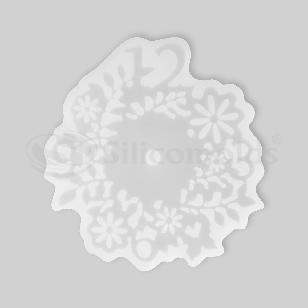 SILICOMOLDS - 10" FLORAL CLOCK - URP151- RM