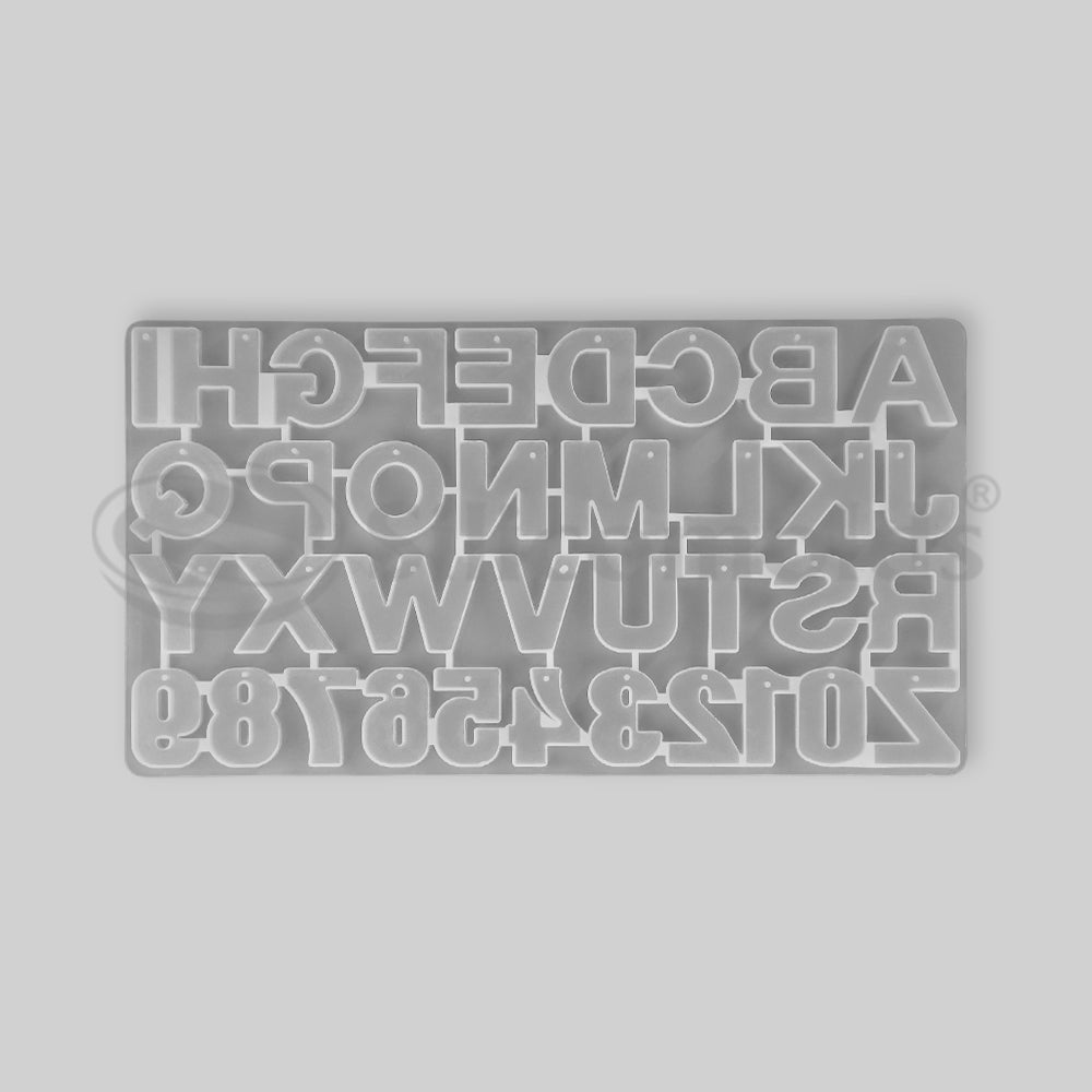 SILICOMOLDS -Front Face - With Hole - Alphabet Mold-URP196RM