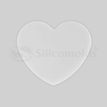 SILICOMOLDS -3" X 5mm - SILICONE HEART SHAPE COASTER MOLD - URP242-RM