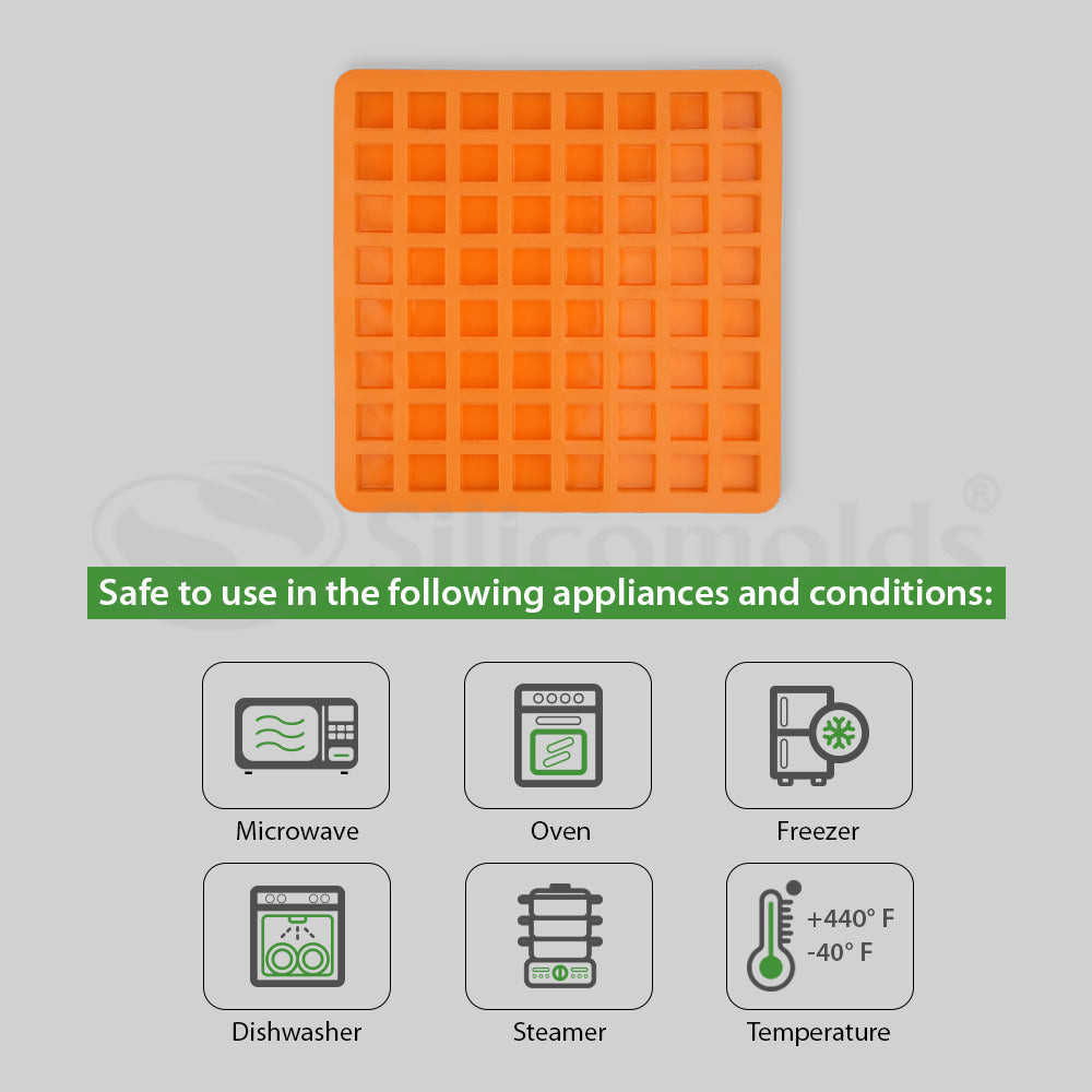 SILICOMOLDS -08gms - Square Shape - Silicone Soap Mold - URP045SM