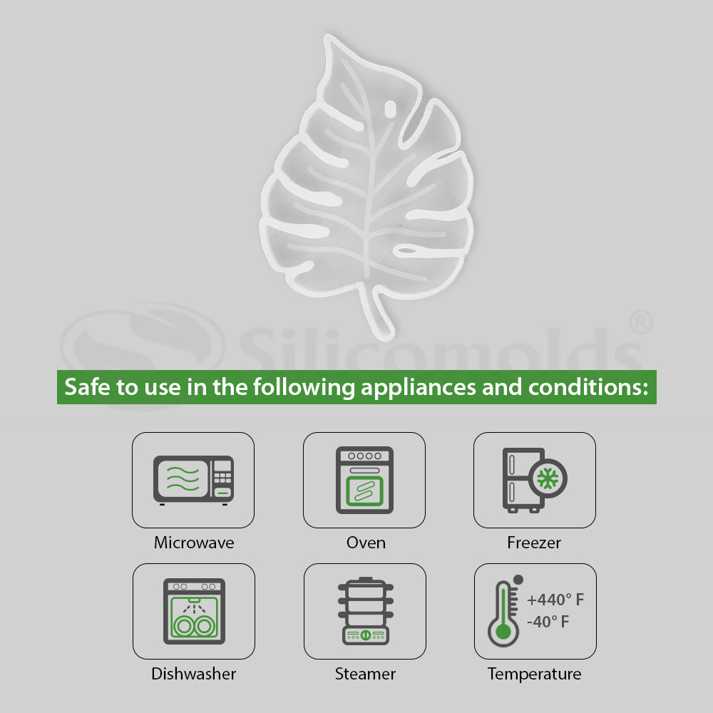 SILICOMOLDS - 5" X 7.5mm LEAF COASTER MOLD - URP107-RM