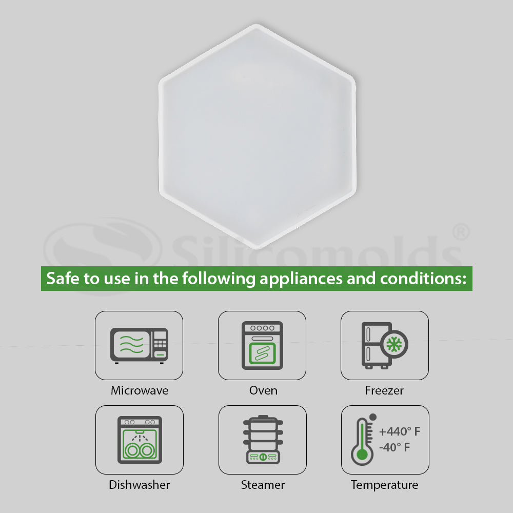 SILICOMOLDS - HEXAGON COASTER MOLD - URP165- RM