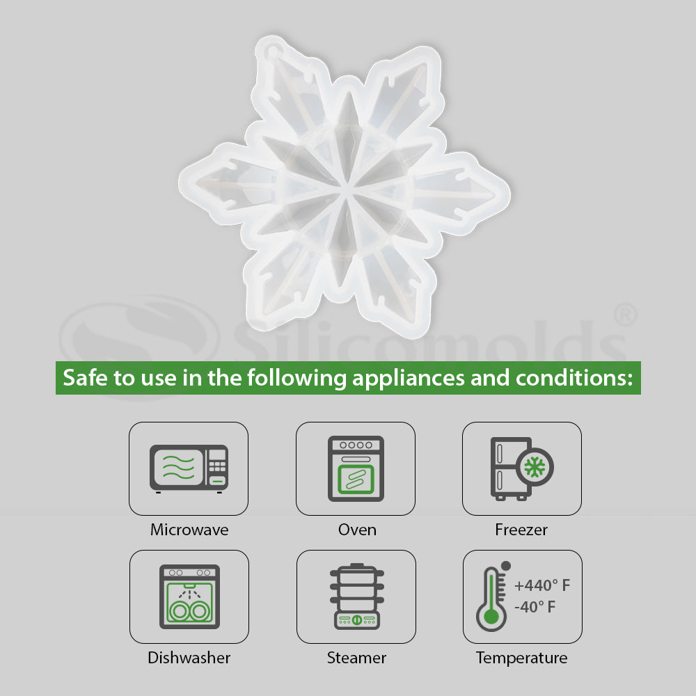 SILICOMOLDS - 4.5" STAR STAR FLAKES RESIN MOLD - URP109-RM