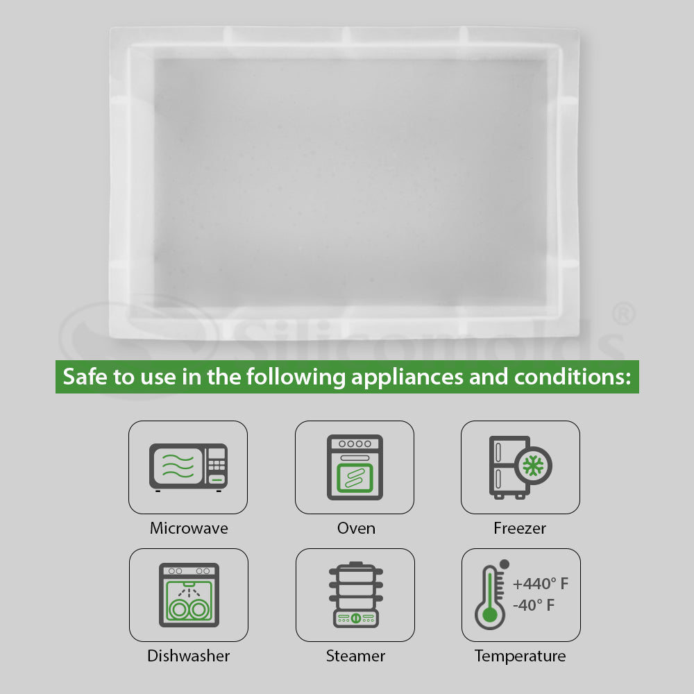 SILICOMOLDS-5.8 " X 8.9 " X 50MM RECTANGLE DEEP CASTING-URP-244-RM