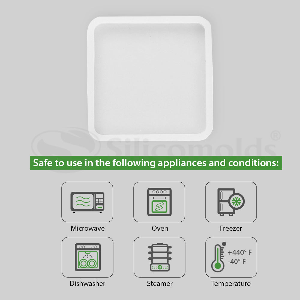 SILICOMOLDS -2" Square Plain silicone Mold-293RM