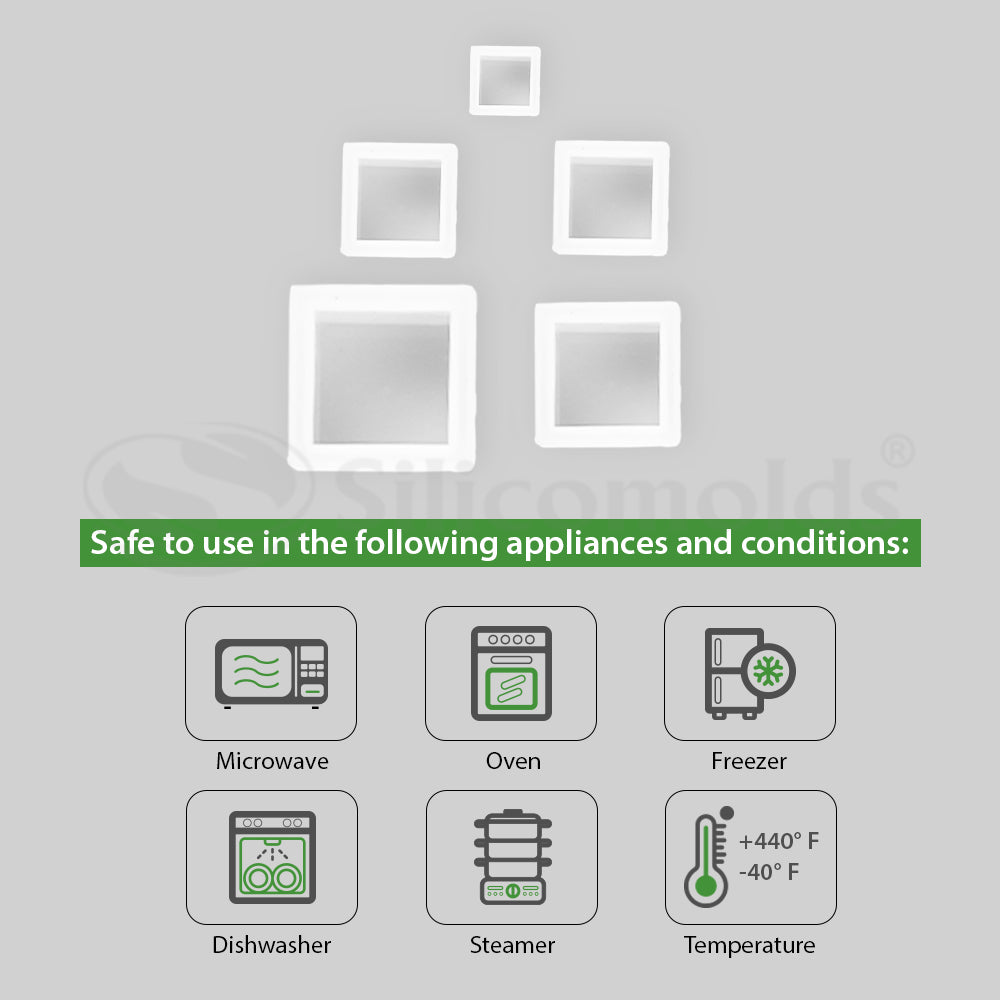SILICOMOLDS - BLOCK/CUBE RESIN MOLD - SET OF 5 - URP081RM