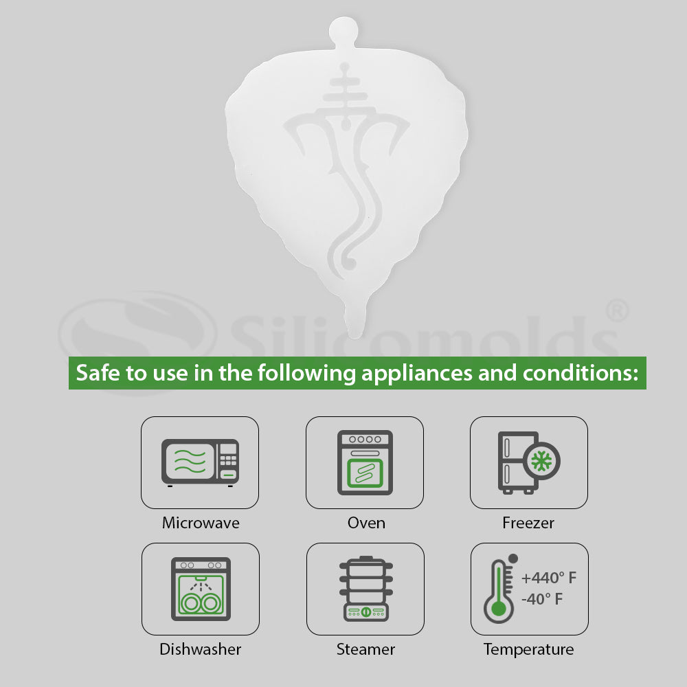 SILICOMOLDS-8 " Leaf Ganesh Molds-URP305RM