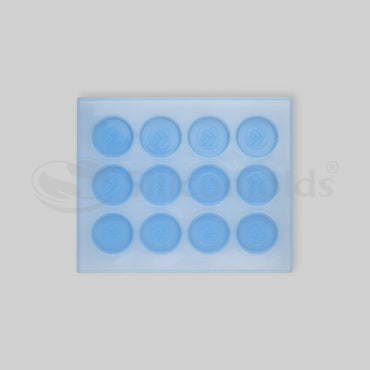 SILICOMOLDS -15gms - Round Shape-12 Cavities Silicone Soap Mold-URP007SM