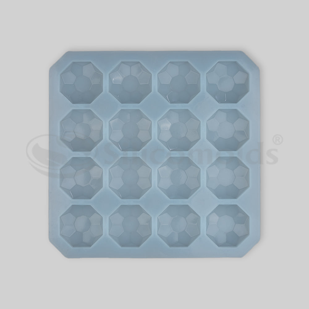 SILICOMOLDS - 50gms - Diamond Shape -16 Cavities Silicone Soap Mold-URP023SM