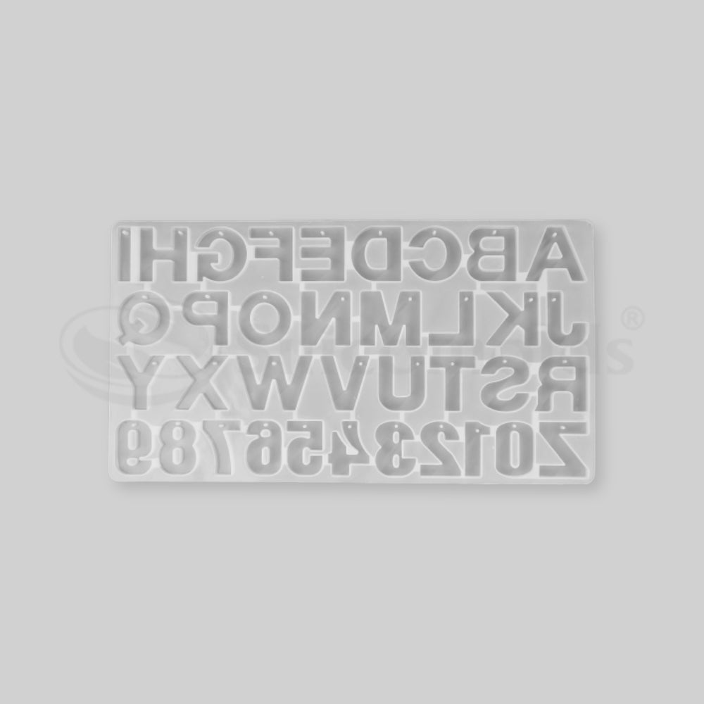 SILICOMOLDS - Silicone Alphabet Reverse Mold With Hole - URP068RM