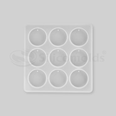 SILICOMOLDS - 40MM - ROUND KEYCHAIN - 9 CAVITY SILICONE MOLD - URP247-RM