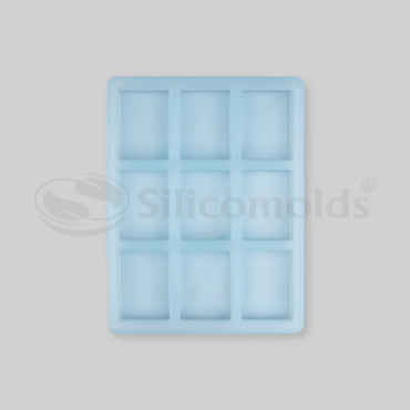 SILICOMOLDS - 75gms - Rectangle Shape - 9 Cavities Silicone Soap Mold-URP002SM