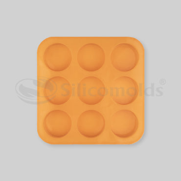 SILICOMOLDS - 100gms - Round Shape - 9 Cavities Silicone Soap Mold-URP004SM