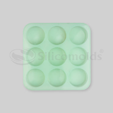 SILICOMOLDS - 125gms - Round Shape - 9 Cavities Silicone Soap Mold-URP009SM