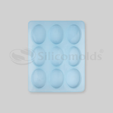 SILICOMOLDS - 125gms - Oval Shape - 9 Cavities Silicone Soap Mold-URP010SM