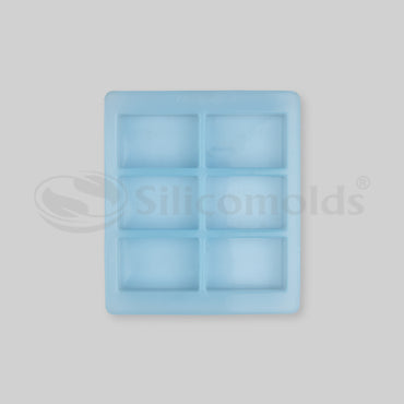 SILICOMOLDS- 150gms - Rectangle Shape - 6 Cavities Silicone Soap Mold-URP012SM