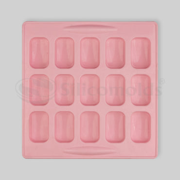 SILICOMOLDS - 30gms - Rectangle Shape- 15 Cavities Silicone Soap Mold-URP013SM