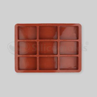 SILICOMOLDS - 125gms -Rectangle Shape - 9 Cavities Silicone Soap Mold-URP014SM