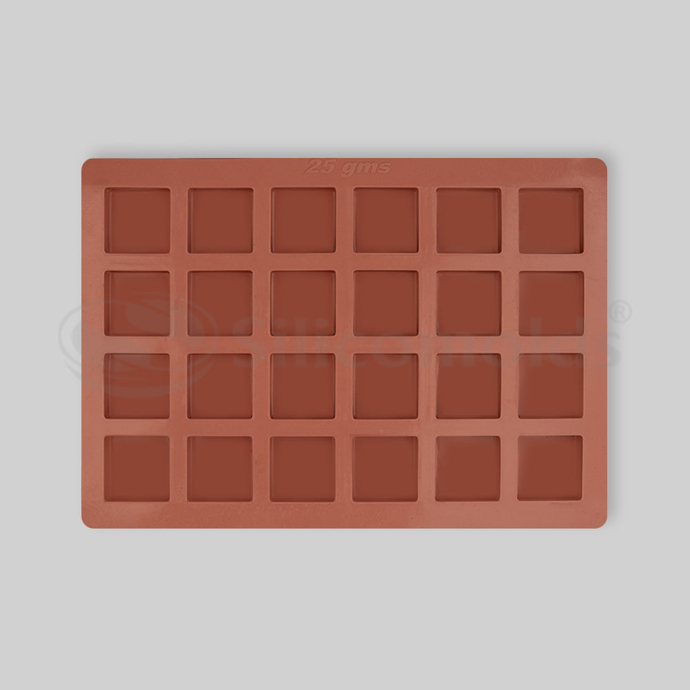 SILICOMOLDS -25gms - Square Shape- 24 Cavities Silicone Soap Mold-URP015SM