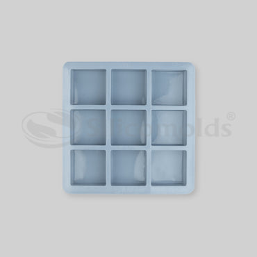 SILICOMOLDS 125gms - Square Shape - 9 Cavities Silicone Soap Mold-URP026SM