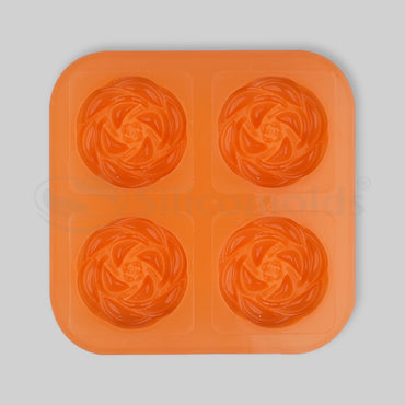 SILICOMOLDS - 70gms – Blooming Rose - 4 Cavities Silicone Soap Mold-URP027SM