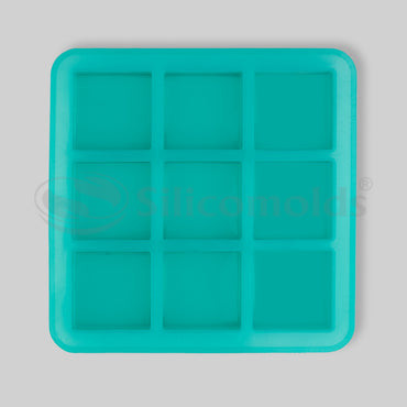 SILICOMOLDS - 75gms – Square Shape - 9 Cavities Silicone Soap Mold-URP029SM
