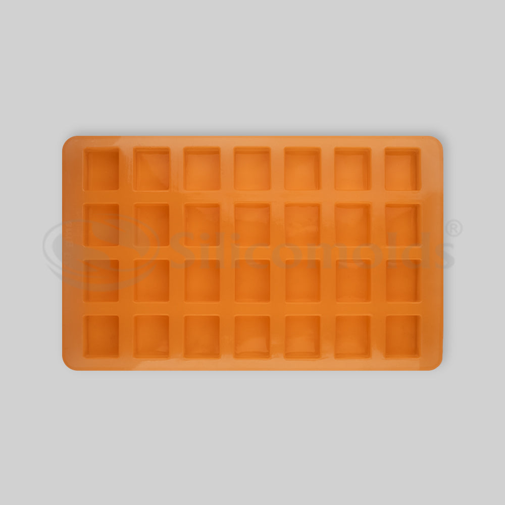 SILICOMOLDS - 30gms - Rectangle Shape– 28 Cavities Silicone Soap Mold-URP036SM