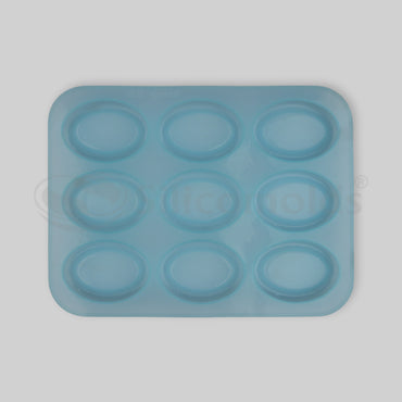 SILICOMOLDS - 45gms - Oval- 9 Cavities Silicone Soap Mold-URP043SM