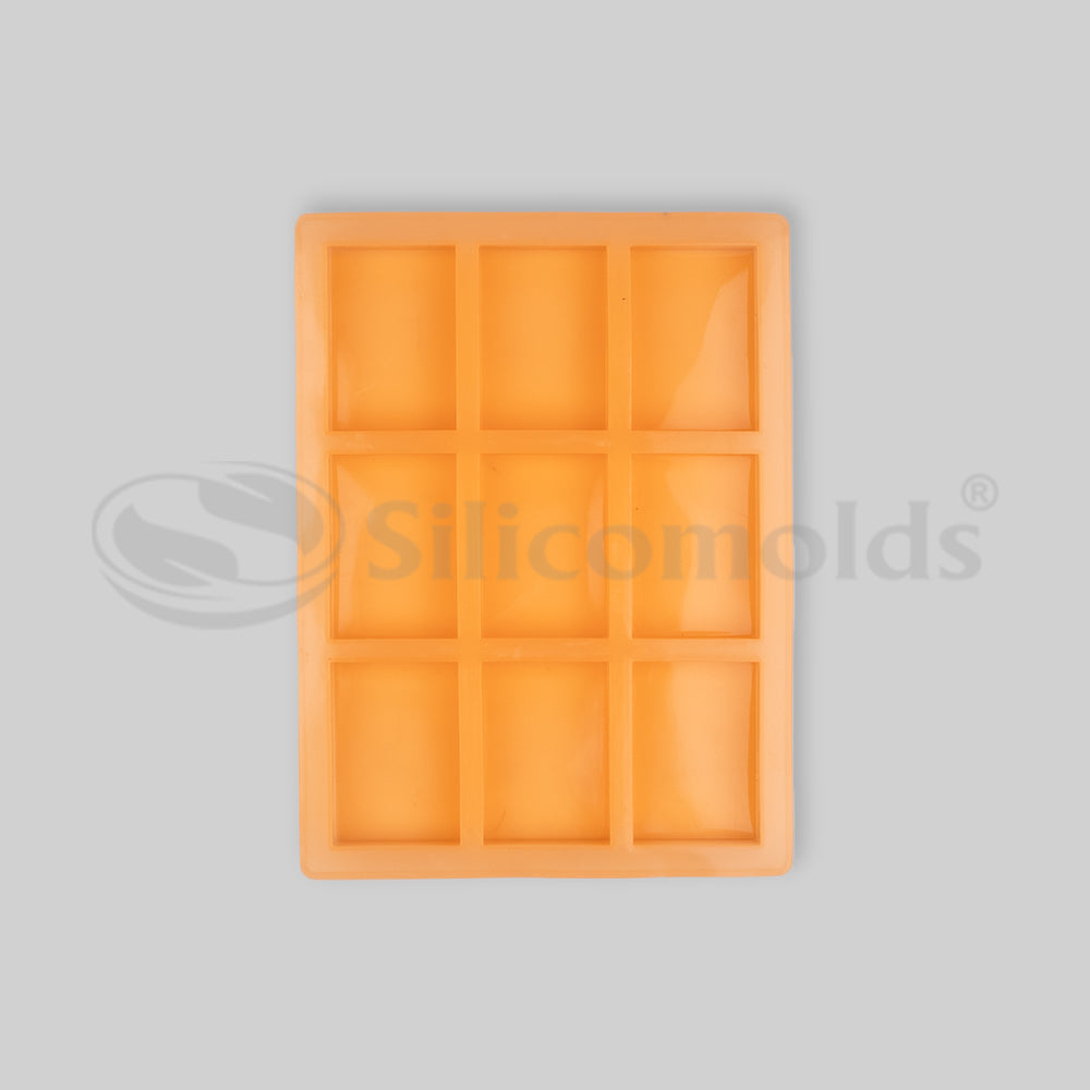 SILICOMOLDS -70gms - Rectangle Shape - 9 Cavities Silicone Soap Mold-URP047SM