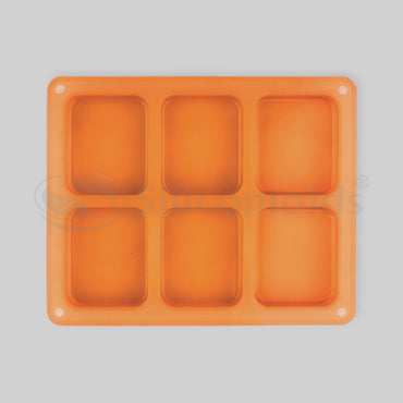 SILICOMOLDS-80gms - Rectangle Shape - 6 Cavities Silicone Soap Mold-URP050SM