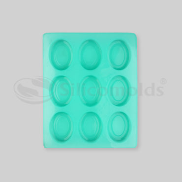 SILICOMOLDS-115gms -Oval Pears Shape - 9 Cavities Silicone Soap Mold-URP051SM