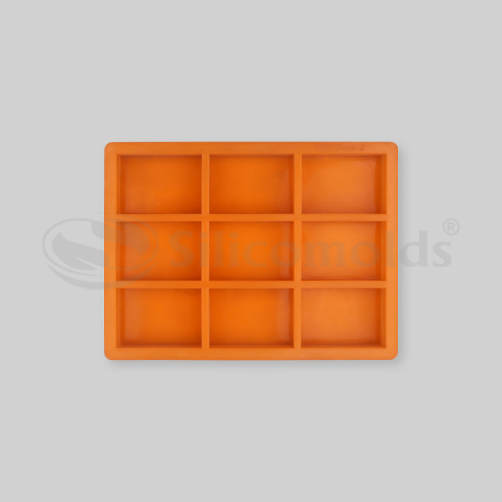 SILICOMOLDS-125gms -Rectangle Shape - Design-2 - 9 Cavities Silicone Soap Mold-URP053SM