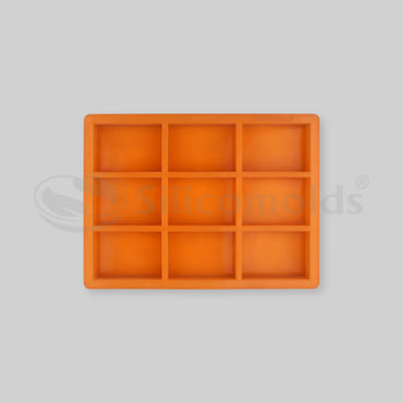 SILICOMOLDS-125gms -Rectangle Shape - Design-2 - 9 Cavities Silicone Soap Mold-URP053SM